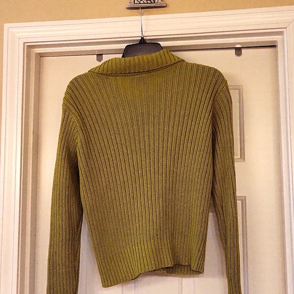 Beautiful green sweater large drying stone zip-up sigh small by Van saken - Picture 4 of 4